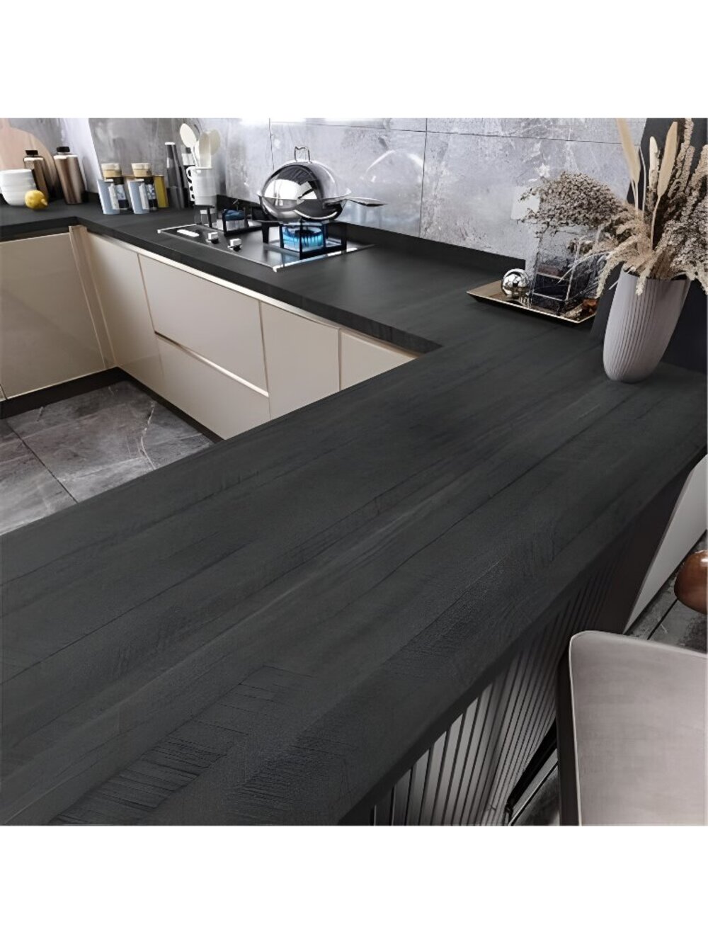 Wood Contact Paper Peel and Stick Countertops Waterproof Black Wood Look